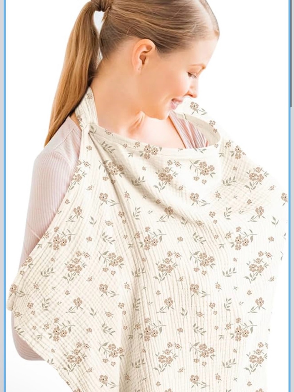 Neutral Floral Nursing Cover